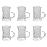 Tea Glass Cups - Set of 6 pcs - طقم كاسات شاي زجاج