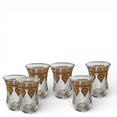 Tea Glass Cups - Set of 6 pcs - طقم كاسات شاي زجاج