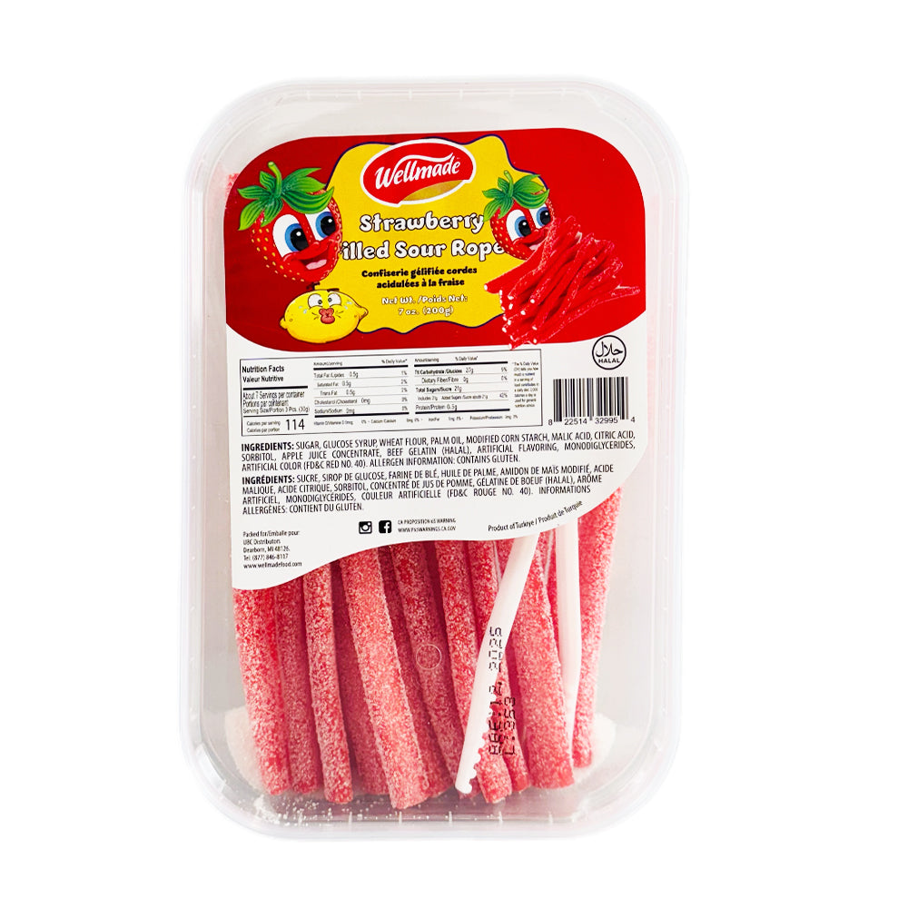 Halal Sour Gummy Strawberry Ropes
