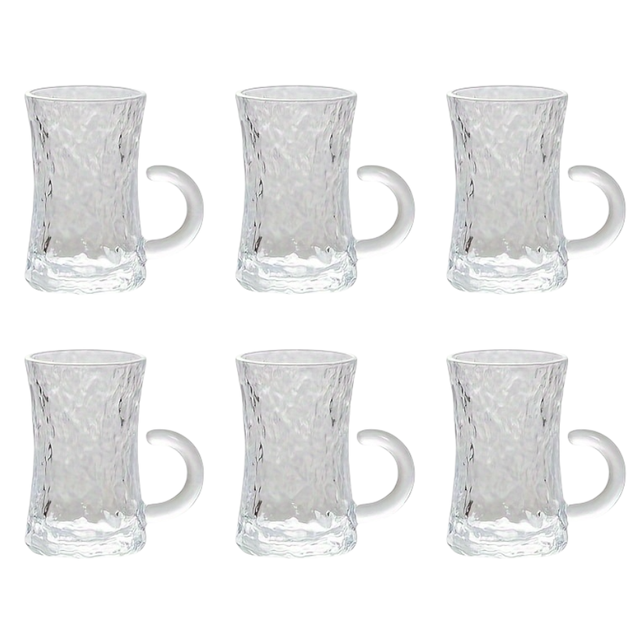 Tea Glass Cups - Set of 6 pcs -  طقم كاسات شاي زجاج