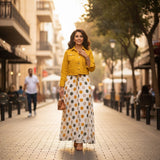 Turkish dress with yellow jeans Jacket  EL763 _ فستان تركي مع جاكيت اصفر