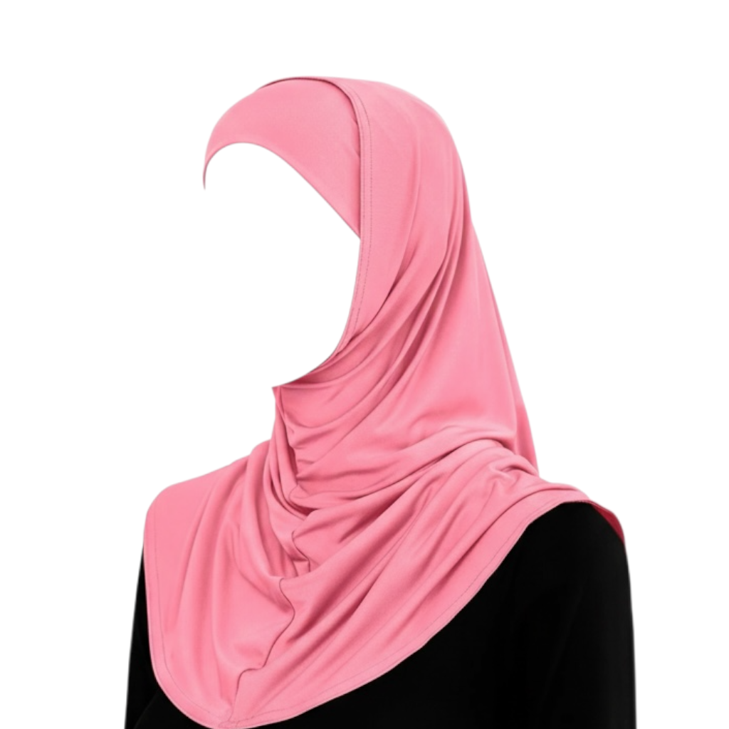 2 pc Cotton Hijab Hot Pink- حجاب قطعتين وردي قطن