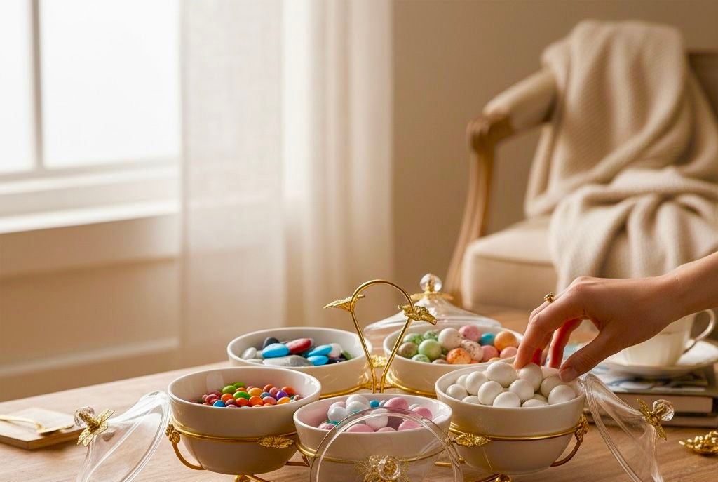 Snack dish set circle dish - أطباق تقديم المكسرات شكل دائري