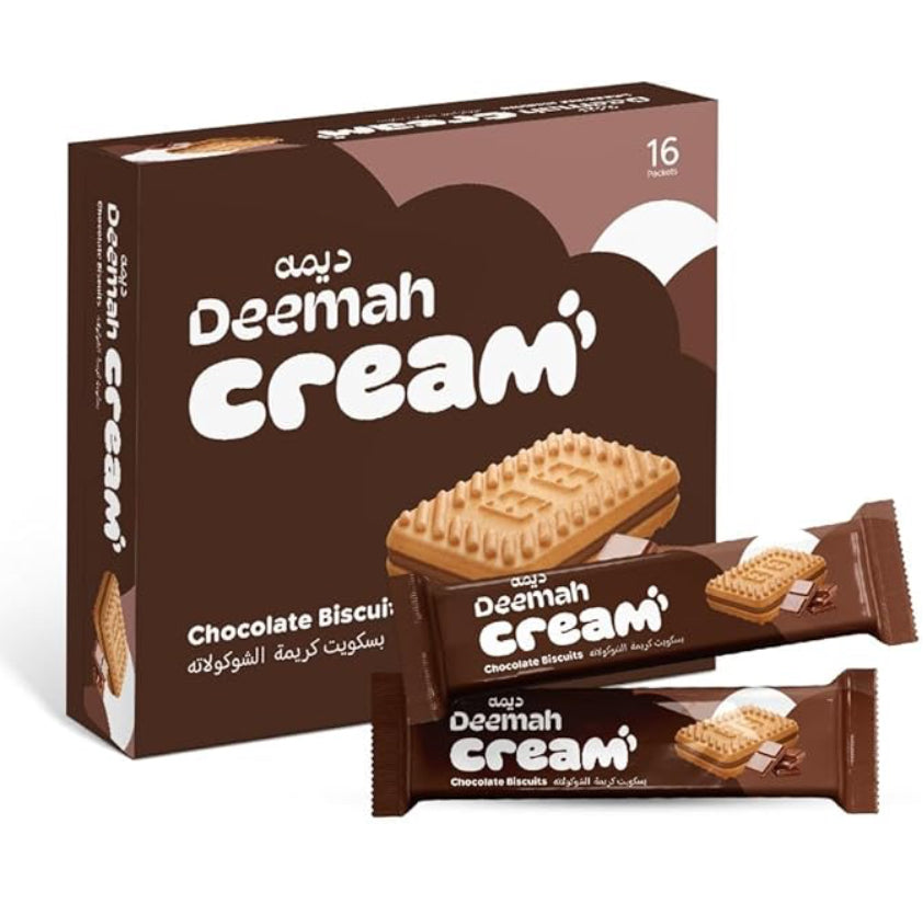 Deemah Chocolate biscuits 12pk- بسكويت كريمة بالشوكلاته