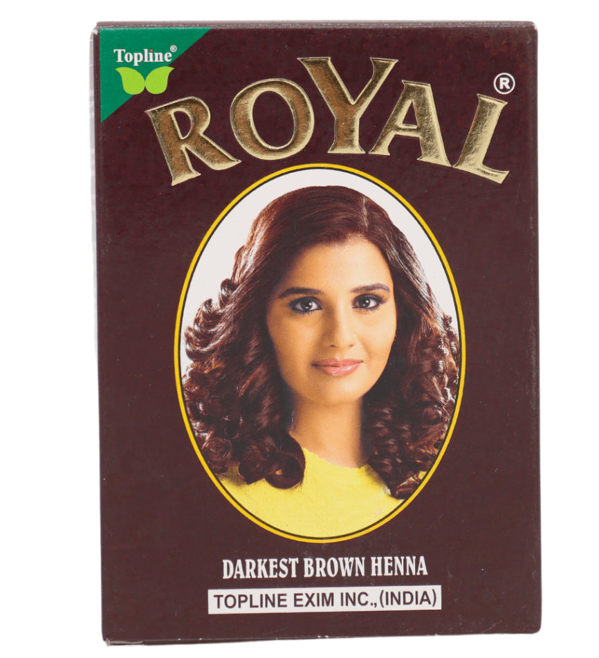 Royal Henna - darkest brown color حناء رويال - لون بني غامق
