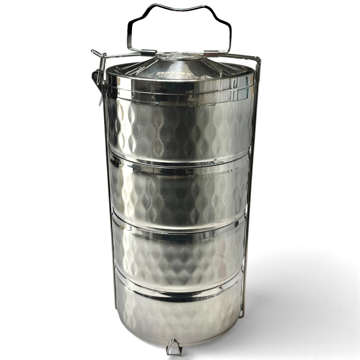 4 Tier Stainless Steel Lunch Box Tiffin Carrier Set - حافظة طعام ستيل أربع طبفات جودة عالية