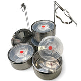 4 Tier Stainless Steel Lunch Box Tiffin Carrier Set - حافظة طعام ستيل أربع طبفات جودة عالية