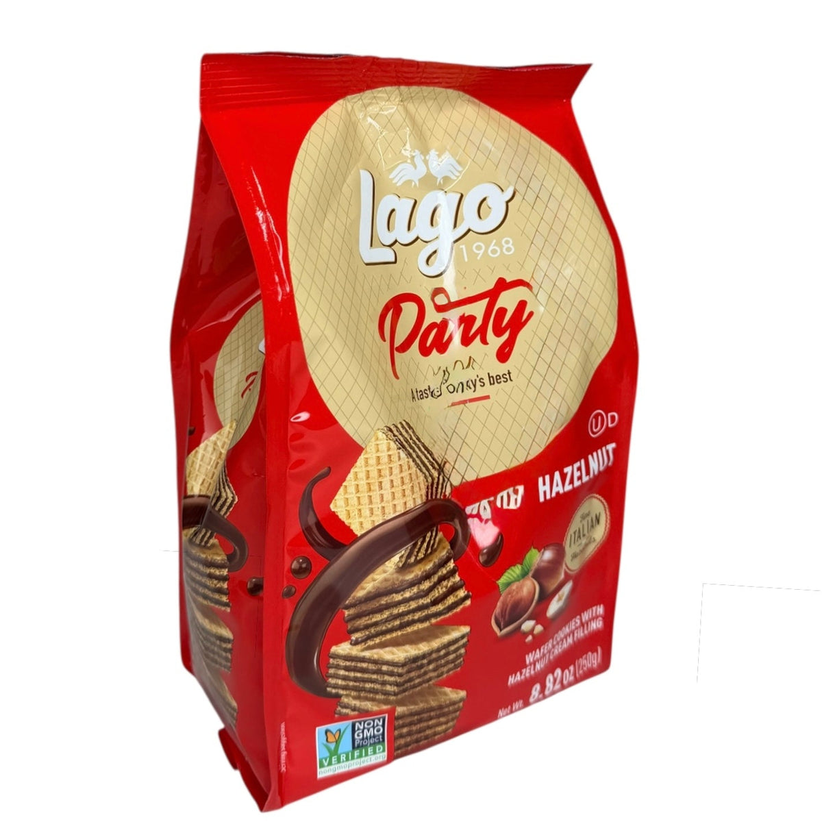 Lago Party Size Wafers, Chocolate & Hazelnut - لاجو ويفر بطعم شوكلاتة والبندق