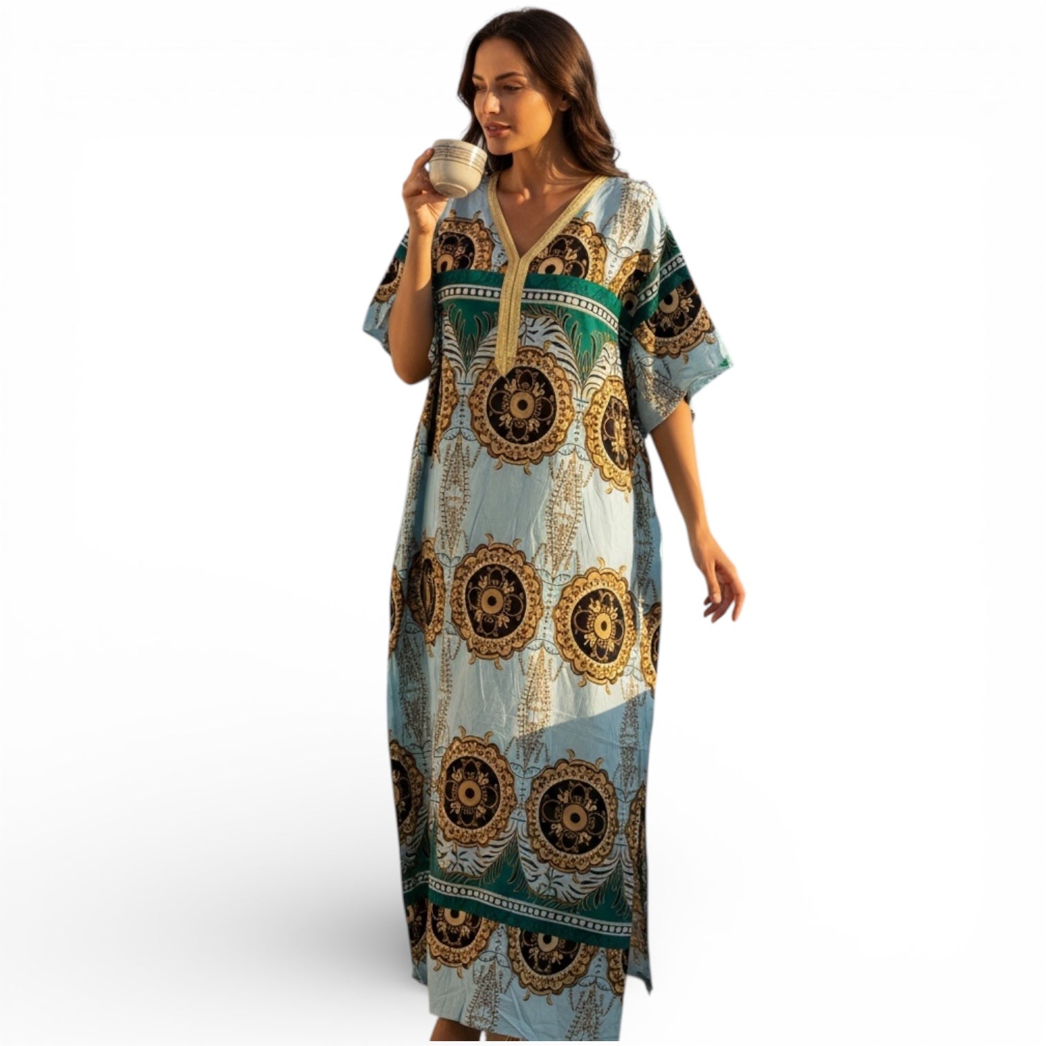 Half-sleeved galabiya  - جلابيه نص كم خفيفه