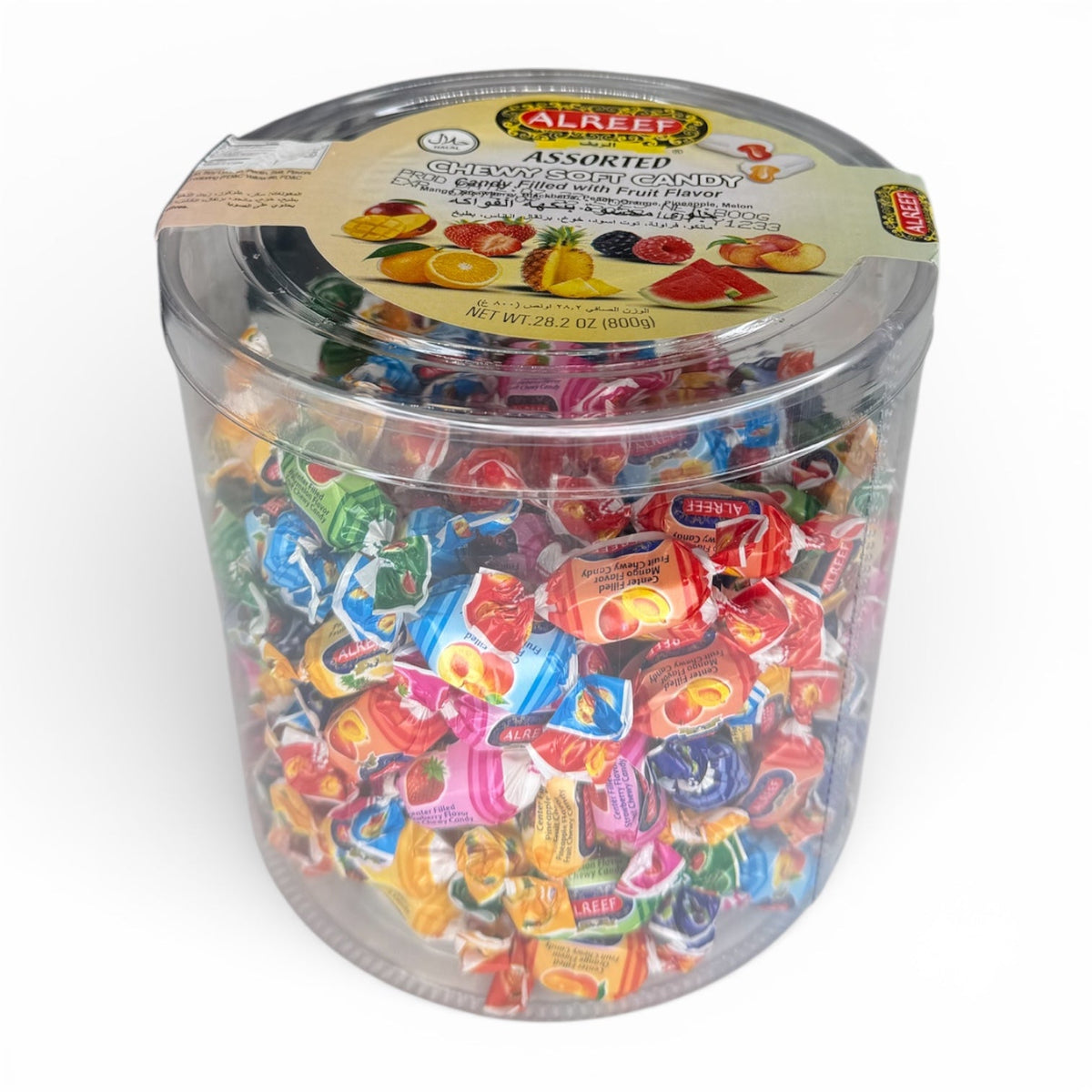 Alreef Assorted chewy soft candy 800 gm -   حلوى محشوة بنكهة الفواكة