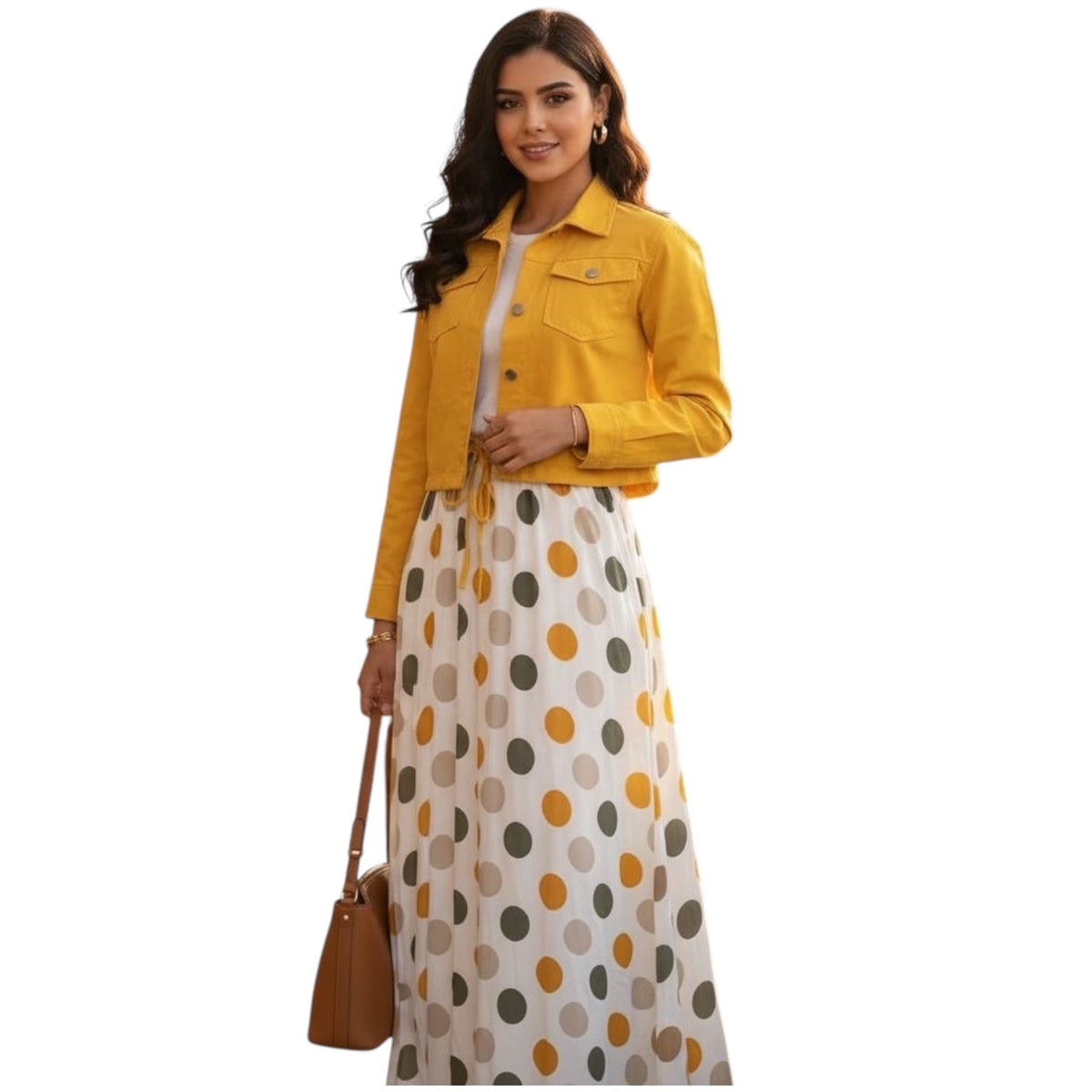 Turkish dress with yellow jeans Jacket  EL763 _ فستان تركي مع جاكيت اصفر