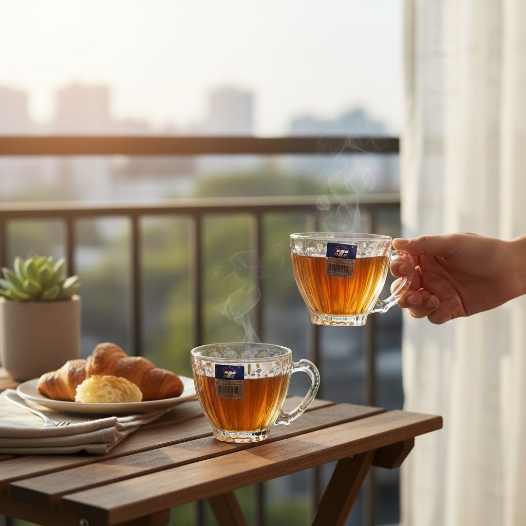 Tea Glass Cups - Set of 6 pcs -  طقم كاسات شاي زجاج