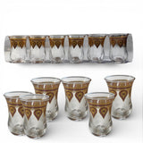 Tea Glass Cups - Set of 6 pcs -  طقم كاسات شاي زجاج