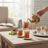 Tea Glass Cups - Set of 6 pcs -  طقم كاسات شاي زجاج