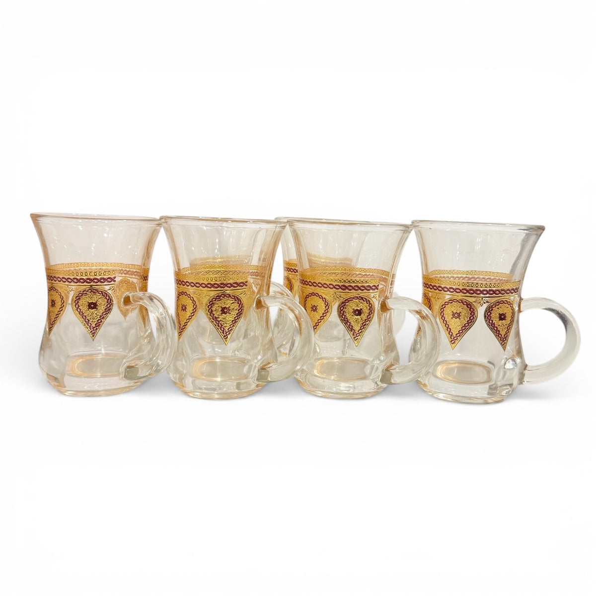 Tea Glass Cups - Set of 6 pcs -  طقم كاسات شاي زجاج