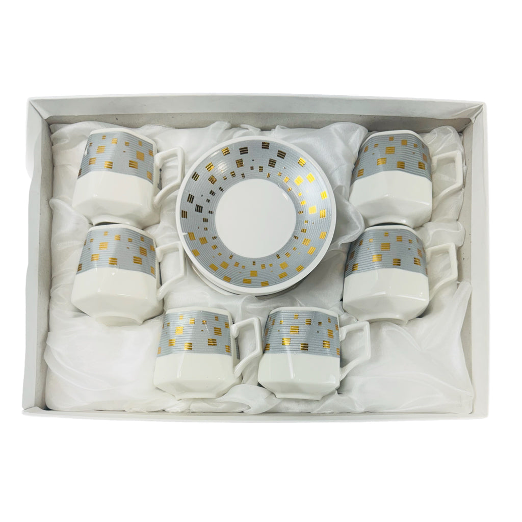 Turkish Coffee Cups Set 12 pcs - K1 - طقم فناجين قهوة تركية