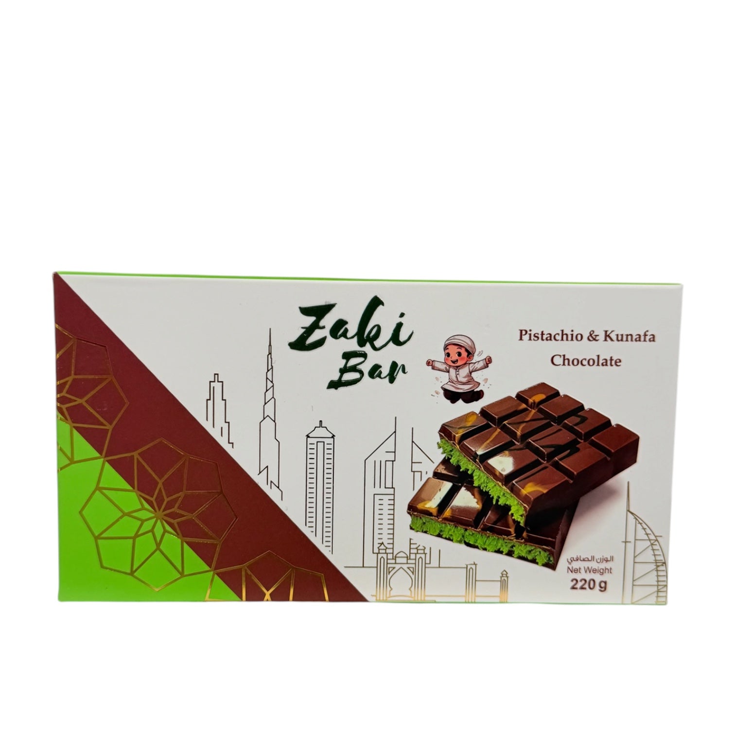 Zaki Bar Pistachio & Kunafa Chocolate 220g