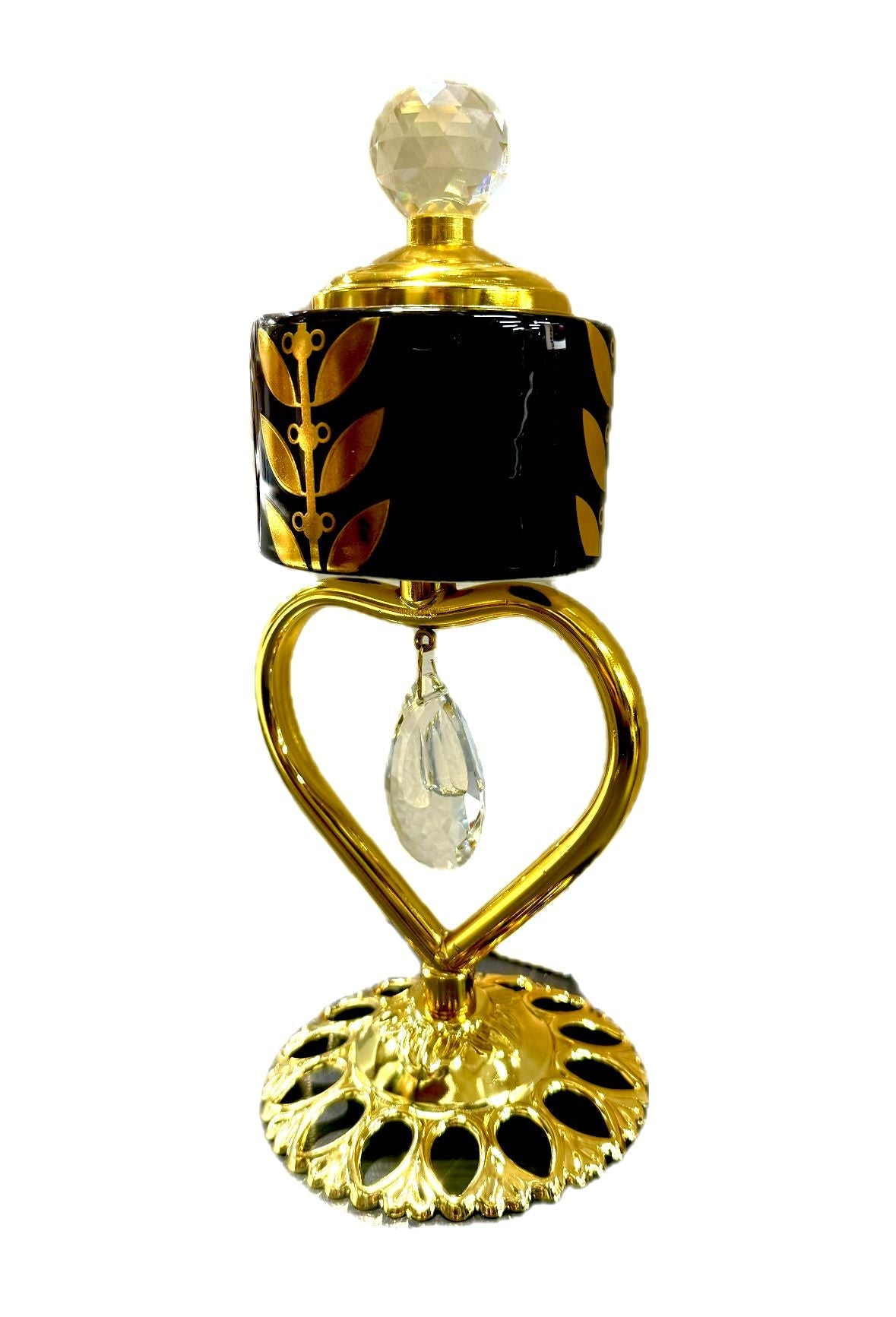 Black fancy mabkhara (Heart)  -  (مبخرة فاخره  اسود (قلب