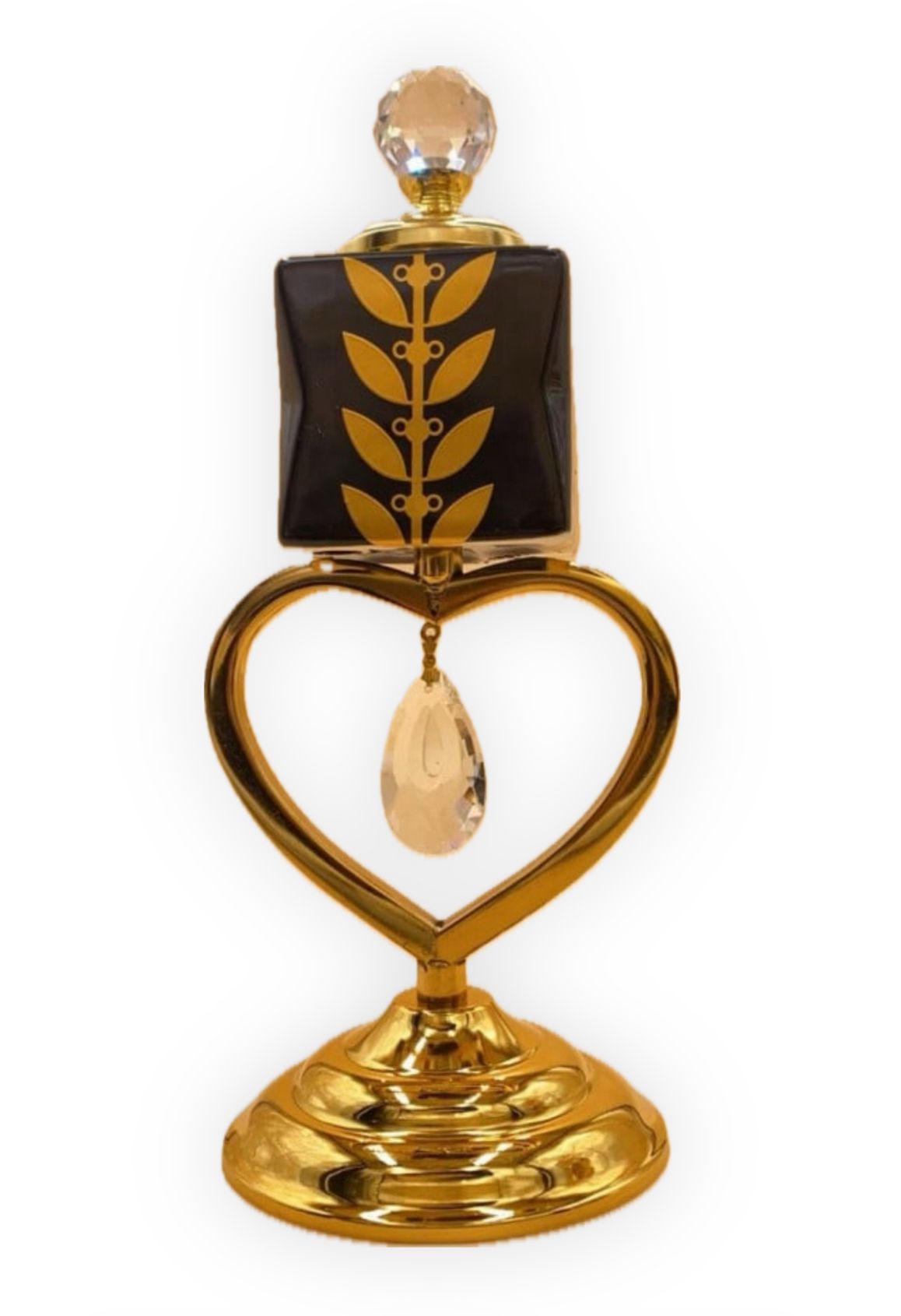 Black fancy crystal mabkhara (Heart)  -  (مبخرة فاخره كريستال اسود (قلب