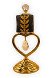 Black fancy crystal mabkhara (Heart)  -  (مبخرة فاخره كريستال اسود (قلب