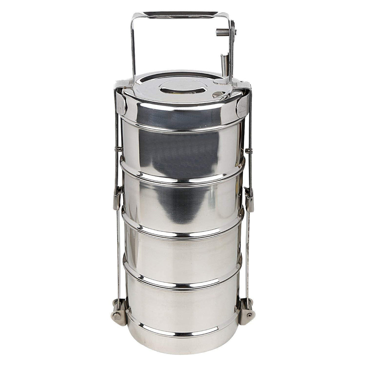 4 Tier Stainless Steel Lunch Box Tiffin Carrier Set -