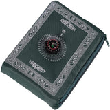 Travel Prayer Mat With Compass Pocket Sized - Dark Green