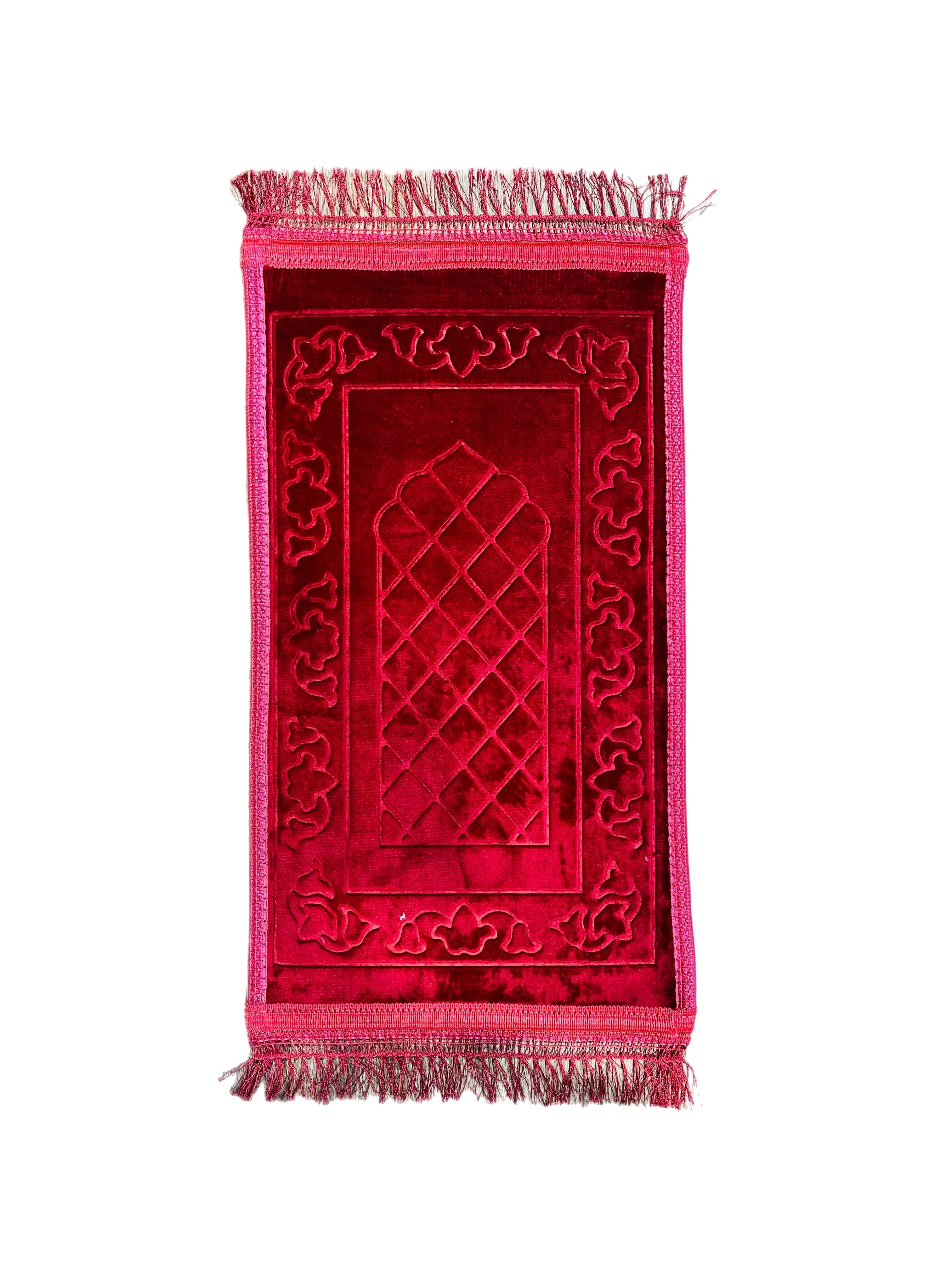 Kids Comfortable Prayer Rug With Sponge Layer- Red