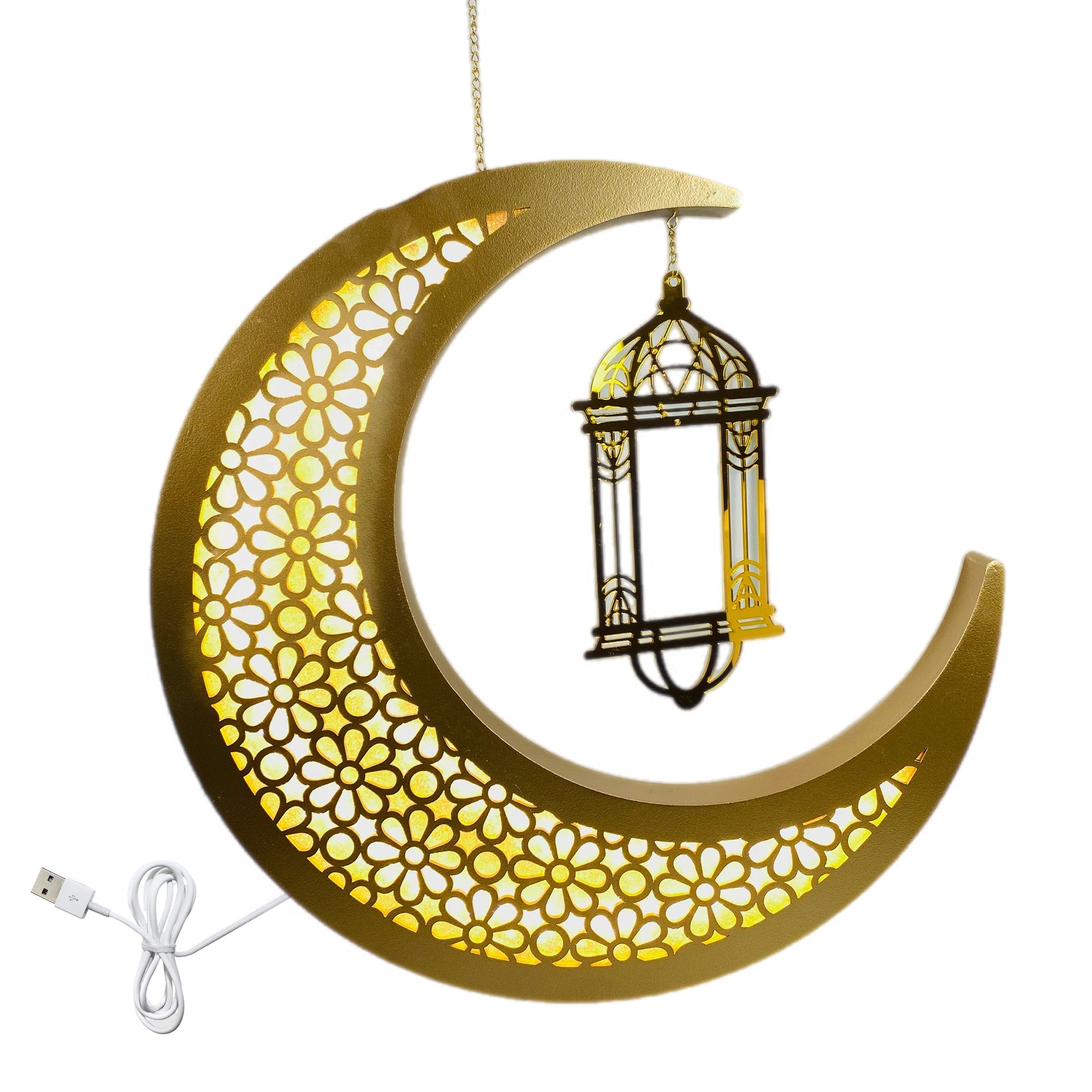 Large Ramadan Moon Usb Led Light -Rmd04- زينة هلال رمضان ضوئية